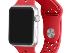 Curea iUni compatibila cu Apple Watch 1/2/3/4/5/6/7, 38mm, Silicon Sport, Red